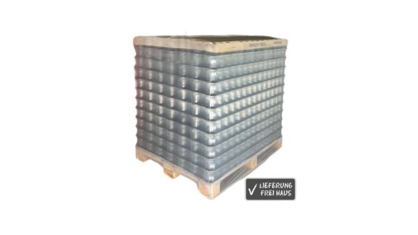 Eine Palette Neutralgläser 500 Gramm für den Versand im Großhandel