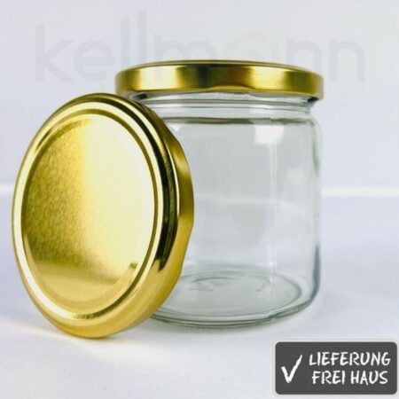 Ein Twist Off Glas, der Größe 500 Gramm für den Versand im Großhandel